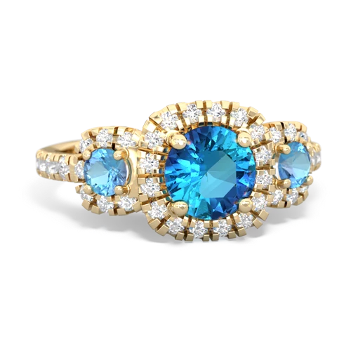 london topaz-blue topaz three stone regal ring