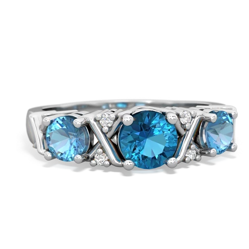 London Topaz Genuine London Blue Topaz with Genuine Swiss Blue Topaz and  Hugs and Kisses ring Ring