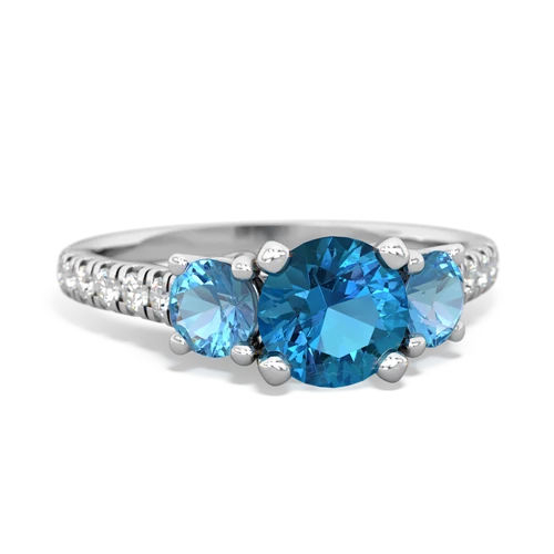London Topaz Genuine London Blue Topaz with Genuine Swiss Blue Topaz and Lab Created Sapphire Pave Trellis ring Ring