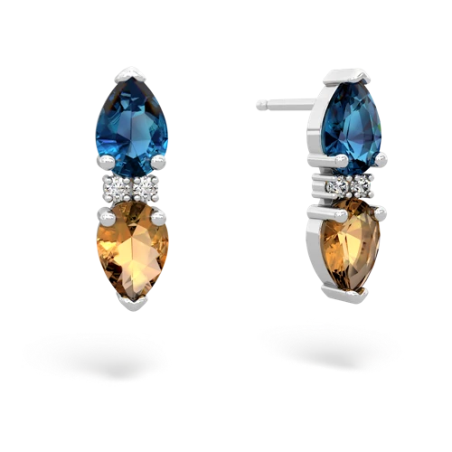 london topaz-citrine bowtie earrings