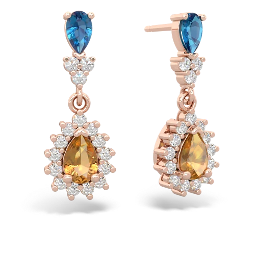 london topaz-citrine dangle earrings