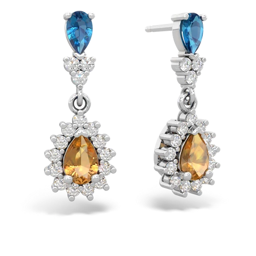 london topaz-citrine dangle earrings