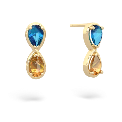 london topaz-citrine infinity earrings