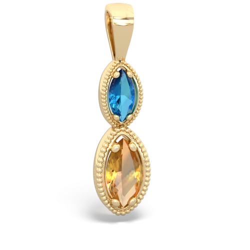 london topaz-citrine antique milgrain pendant
