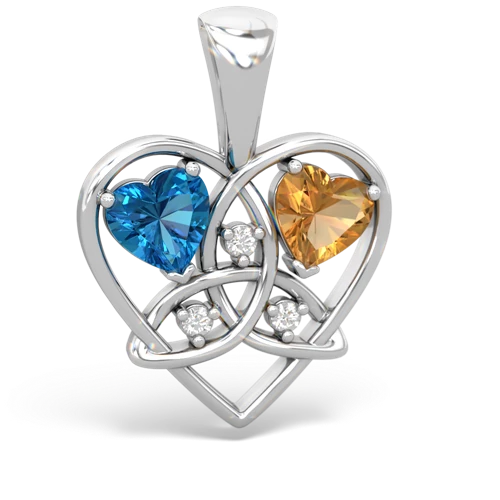 london topaz-citrine celtic heart pendant