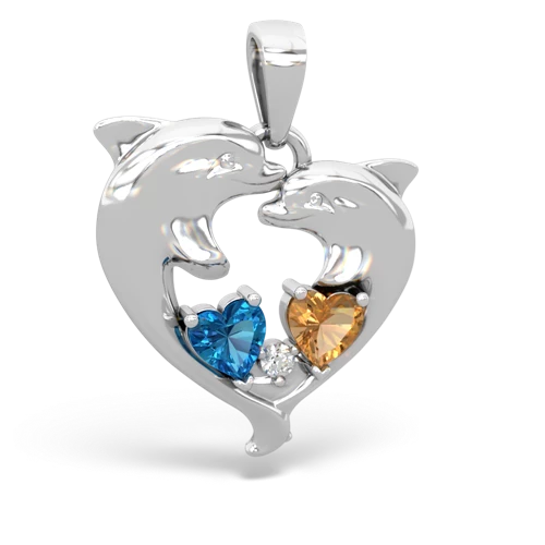 london topaz-citrine dolphins pendant