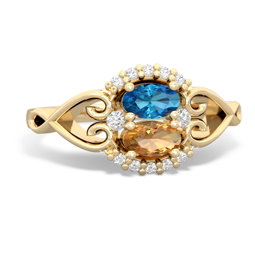 london topaz-citrine antique keepsake ring