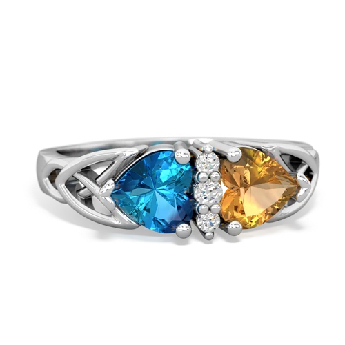 london topaz-citrine celtic ring