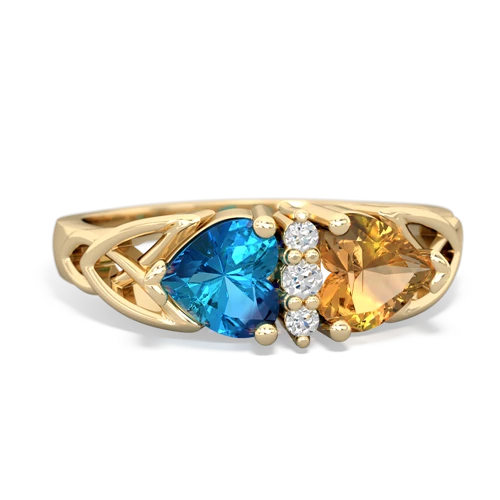 london topaz-citrine celtic ring