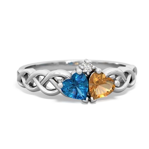 london topaz-citrine celtic braid ring