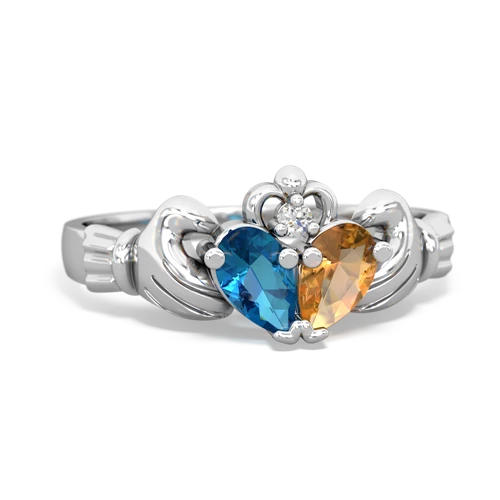 london topaz-citrine claddagh ring