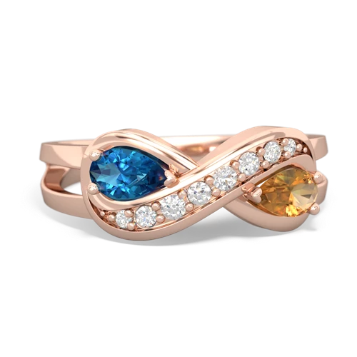 london topaz-citrine diamond infinity ring