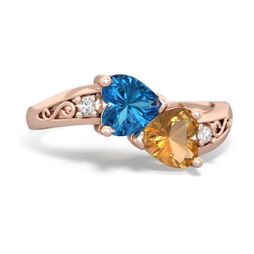 london topaz-citrine filligree ring