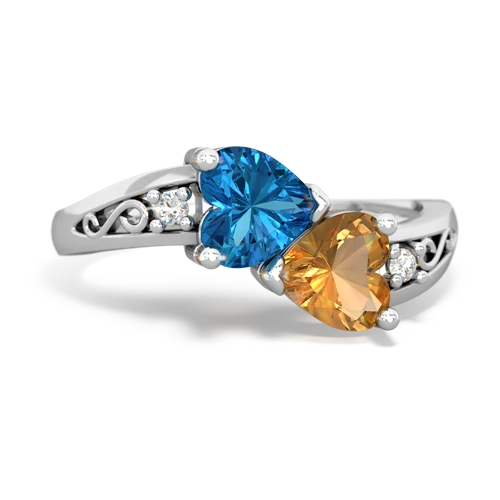 london topaz-citrine filligree ring