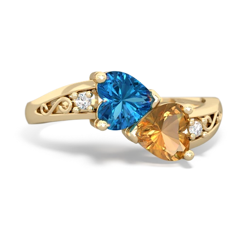 london topaz-citrine filligree ring