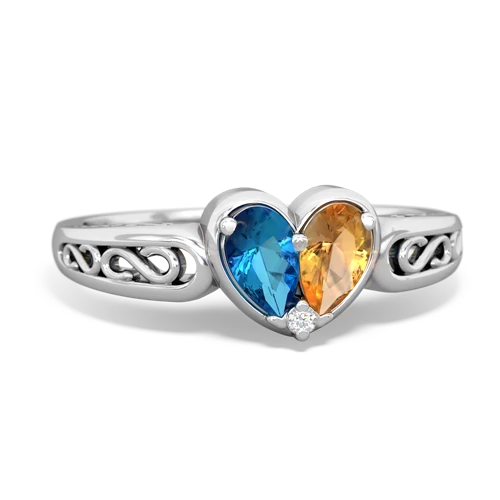 london topaz-citrine filligree ring