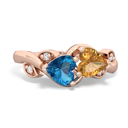 london topaz-citrine floral keepsake ring