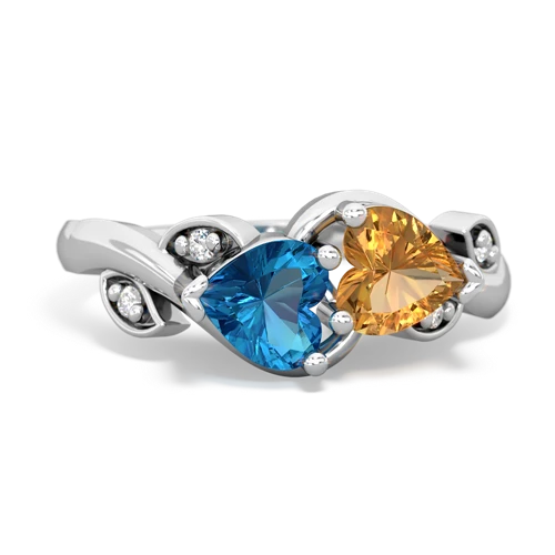 london topaz-citrine floral keepsake ring