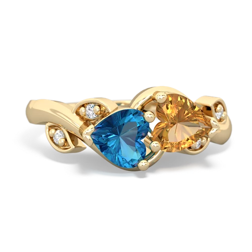 london topaz-citrine floral keepsake ring