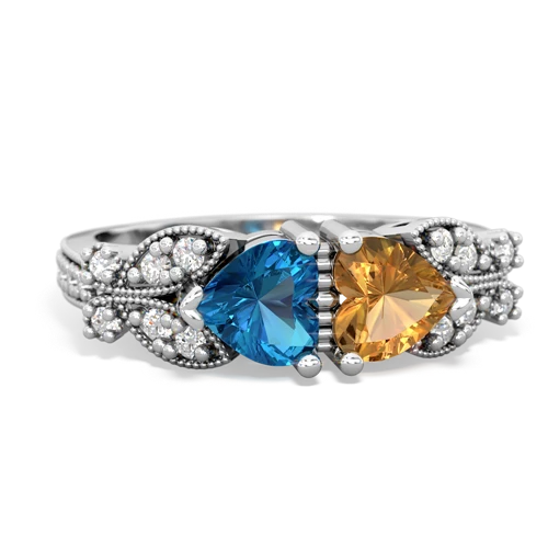 london topaz-citrine keepsake butterfly ring