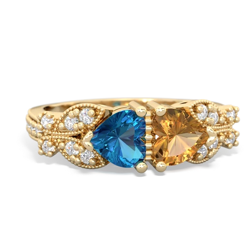 london topaz-citrine keepsake butterfly ring