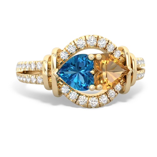 london topaz-citrine pave keepsake ring