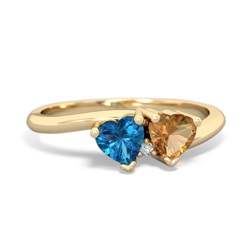 london topaz-citrine sweethearts promise ring