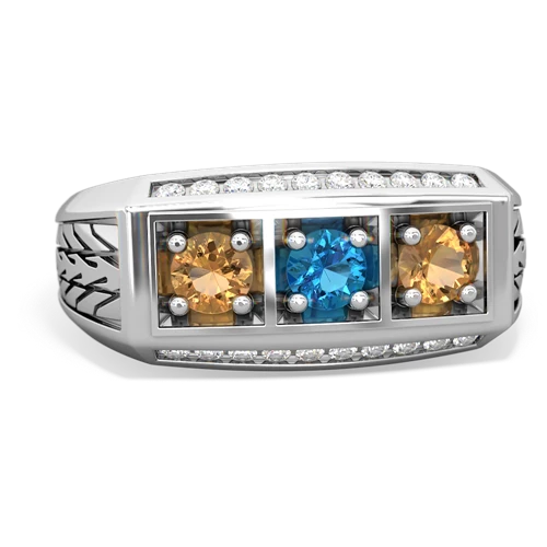 london topaz-citrine three stone ring