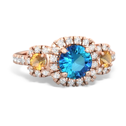 london topaz-citrine three stone regal ring