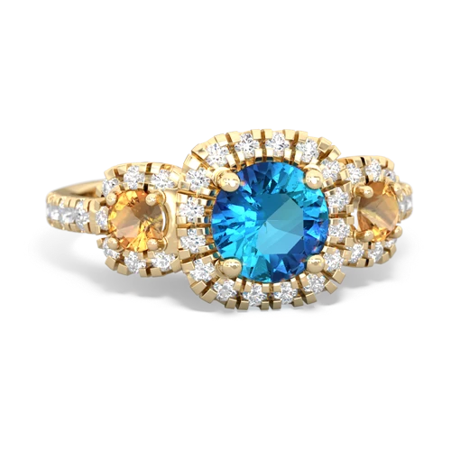 london topaz-citrine three stone regal ring