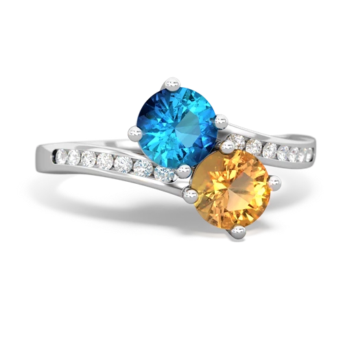 london topaz-citrine two stone channel ring