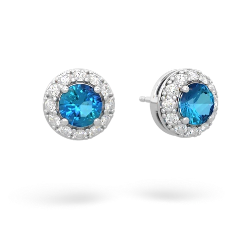 london topaz classic halo earrings