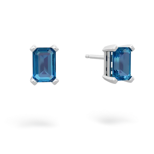 london topaz emerald cut stud earrings