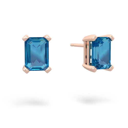 london topaz emerald cut stud earrings