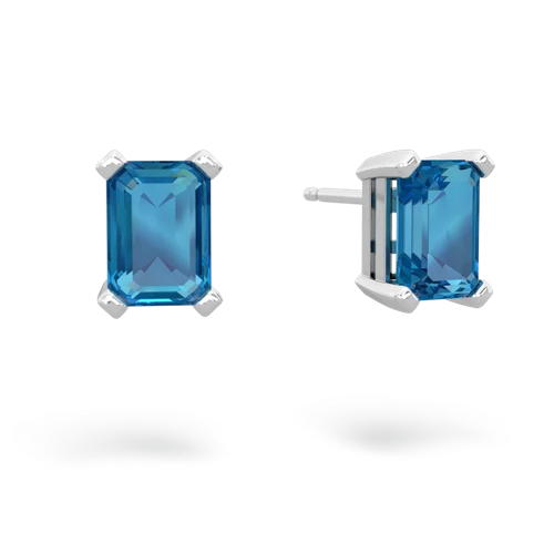 london topaz emerald cut stud earrings