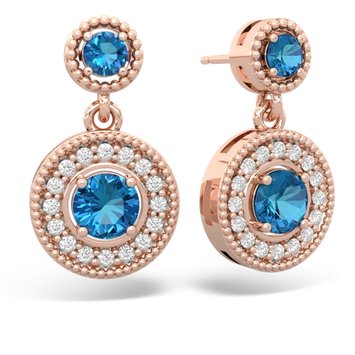 london topaz halo earrings