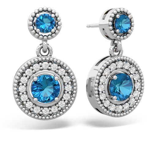 london topaz halo earrings