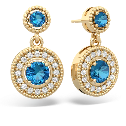 london topaz halo earrings