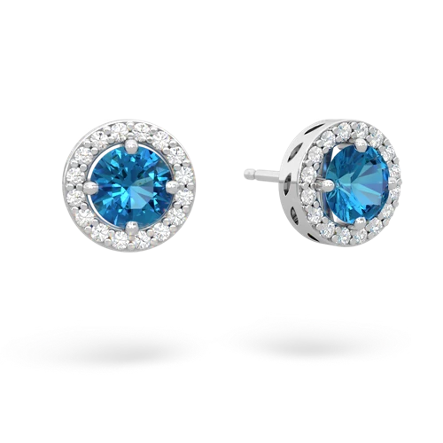 london topaz halo earrings