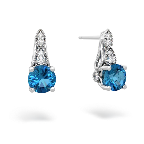 london topaz halo drop earrings