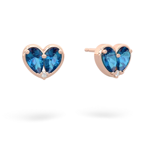 london topaz one heart earrings