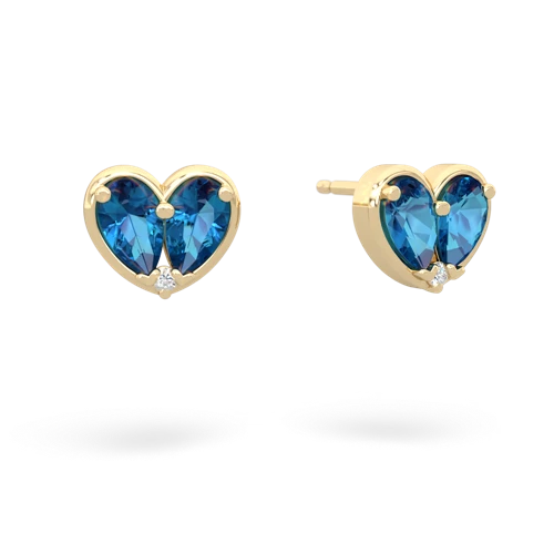 london topaz one heart earrings