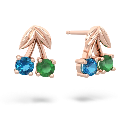 london topaz-emerald cherries earrings