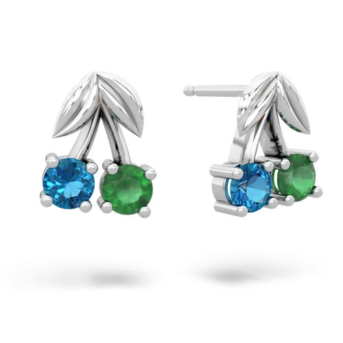 london topaz-emerald cherries earrings