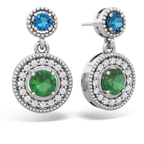 london topaz-emerald halo earrings