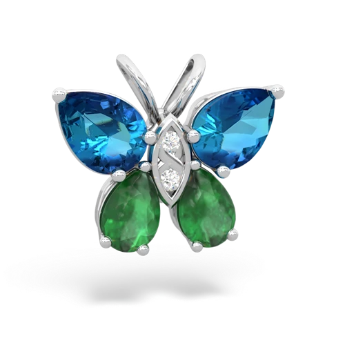 london topaz-emerald butterfly pendant