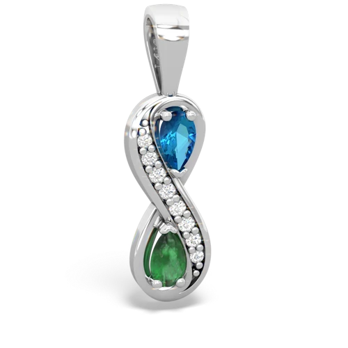 london topaz-emerald keepsake infinity pendant