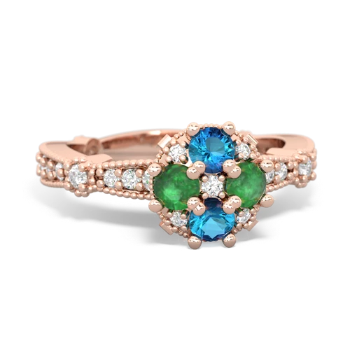 london topaz-emerald art deco engagement ring