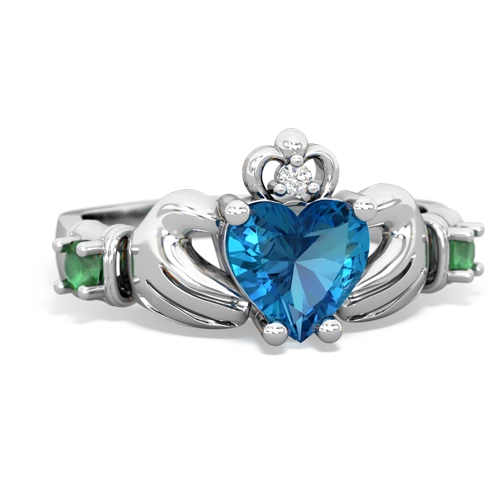 london topaz-emerald claddagh ring