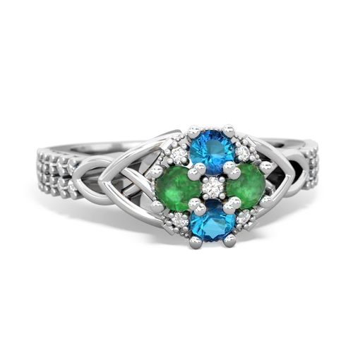 london topaz-emerald engagement ring